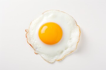 Fried egg on a white background