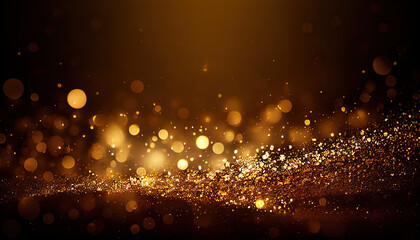 Dark shiny golden glitter background