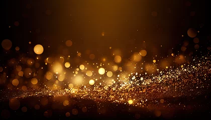 Foto auf Acrylglas Dark shiny golden glitter background © writerfantast