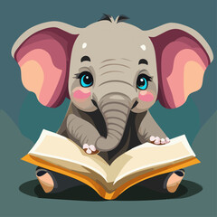 elephant reading a book
