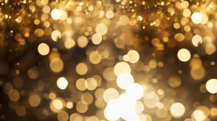 Fototapeta na wymiar Abstract gold bokeh background. Christmas and New Year backdrop.
