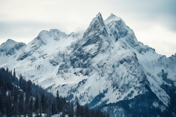 Fototapeta na wymiar Winter Snowy Mountain Peaks