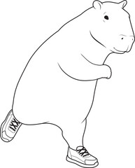 Capybara Runner Running Sports Animal Vector Graphic Art Illustration