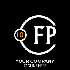 Fp Letter Logo design. black background.