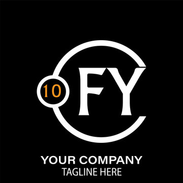 Fy Letter Logo design. black background.