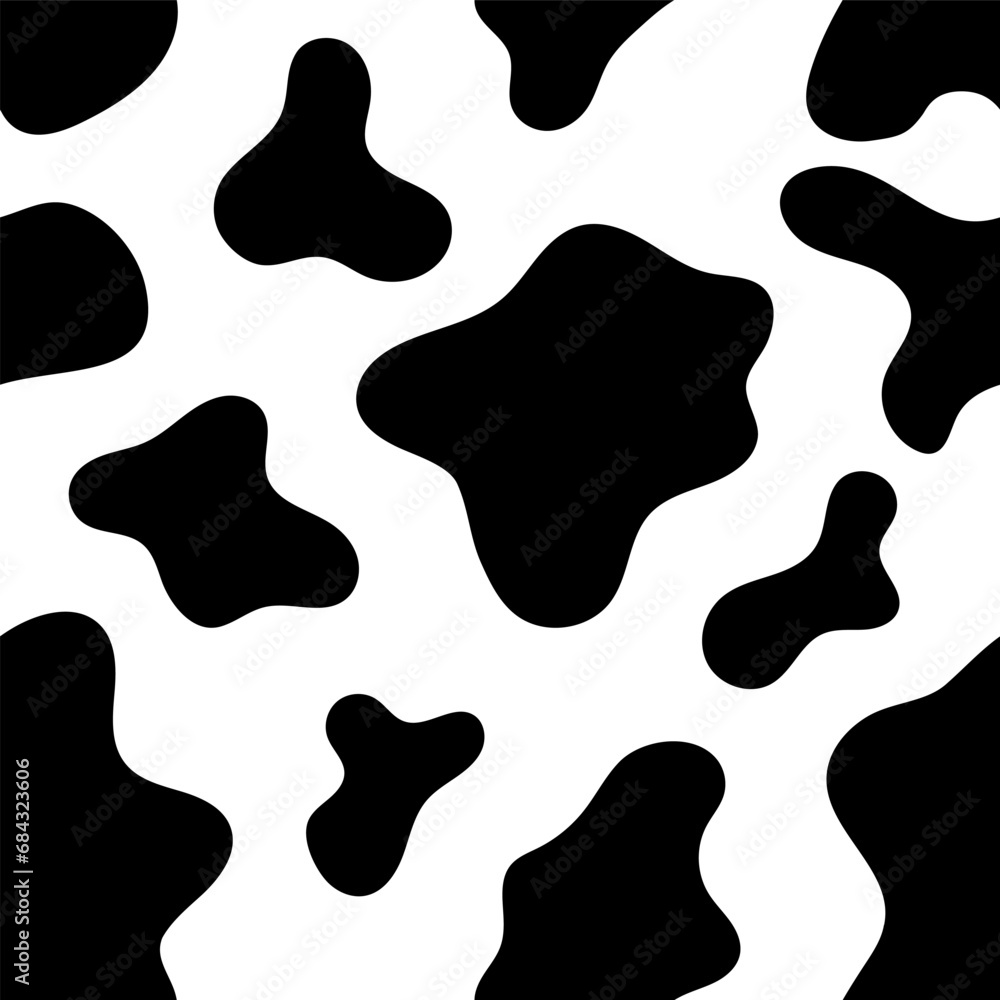 Poster vector image of a cow pattern. seamless pattern of black spots