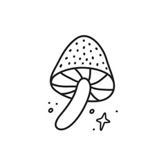 Mushroom icon. Amanita Vector illustration isolated on white background