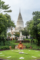 The Wat Phnom temple in Phnom Penh, Cambodia