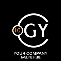Obraz premium Gy Letter Logo design. black background.