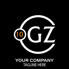 Gz Letter Logo design. black background.