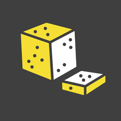 Feta cheese cubes vector icon