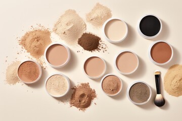 Obraz na płótnie Canvas Different types of face powder