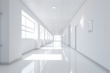 A building interior featuring a white abstract corridor pathway in blur.