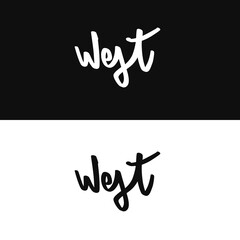 Word West Lettering in Vector, Isolated