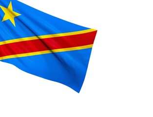 Democratic Republic of the Congo official flag isolated on white background.