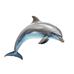 Leaping Dolphin. Isolated on a Transparent Background. Cutout PNG.
