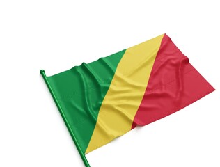 Democratic Republic of the Congo official flag isolated on white background.