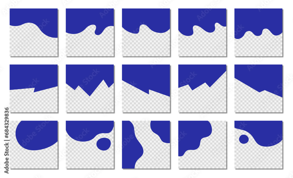 Wall mural collection of abstract design element for top page web site. set of modern dividers shapes for websi