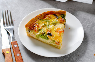 Quiche with Vegetables, Homemade Open Pie, Savory Tart