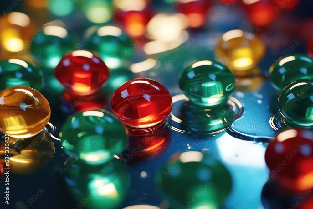 Aufkleber a close-up view of a bunch of glass balls. perfect for adding a touch of elegance and sparkle to any
