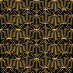 Retro art deco decorative seamless pattern vector image