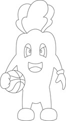 Carrot Basketball player Basketball Sports Animal Vector Graphic Art Illustration
