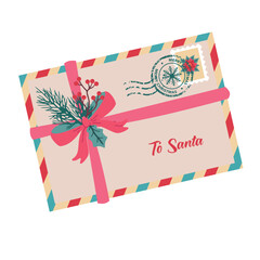 Fototapeta premium Christmas envelope. Vector colorful illustration