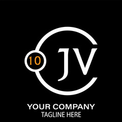 Jv Letter Logo design. black background.
