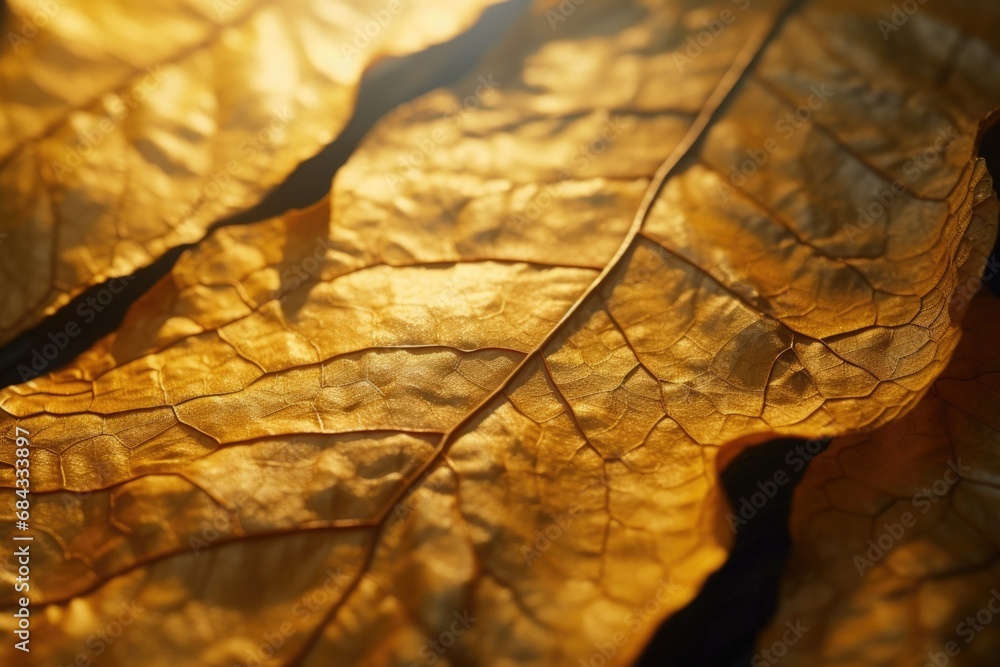 Poster a close-up photograph of a single leaf placed on a table. this image can be used for various purpose