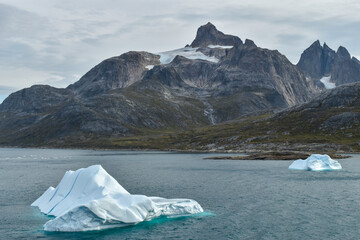 Icebergs in Prince Christian Sound and low glacier evidence indicates climate change in Greenland.
