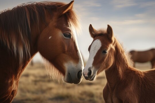 Two horses standing next to each other. Suitable for equestrian-related projects or animal-themed designs.