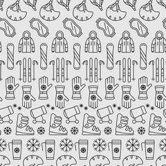 Winter active recreation and sports vector pattern