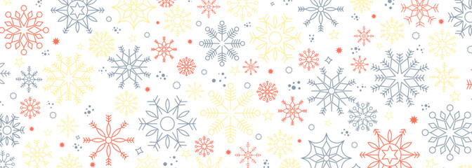 Winter and Christmas background with snowflakes. Christmas background for greeting card. New year and Christmas greeting card. White background. Vector illustration