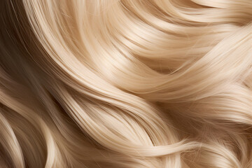 Close up of shiny long healthy blond hair - obrazy, fototapety, plakaty