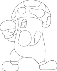 Mushroom Boxer Boxing gloves Boxing Vector Graphic Art Illustration