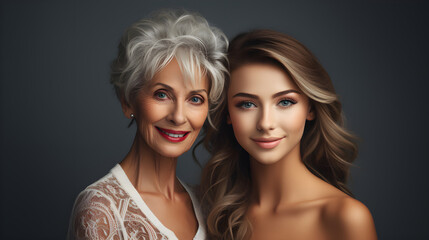 Obraz premium Portrait of a young woman with a grandmother