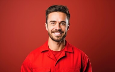 Fototapeta premium Smiling handsome auto mechanic