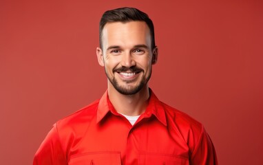 Obraz premium Smiling handsome auto mechanic