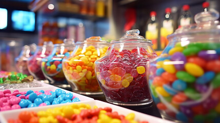 Fototapeta na wymiar Colorful Candy Counter in a Store