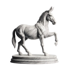 Obraz na płótnie Canvas Mule Marble Statue Illustration Art on Transparent Background Generative AI.