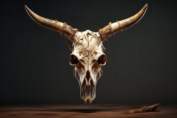 Fototapeta premium Realistic cow skull cinematic lighting