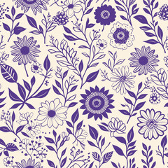 Background of graphic white and black flowers on a white background
