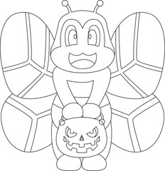 Bee Halloween Pumpkin Animal Vector Graphic Art Illustration