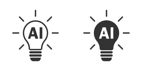 AI icon. Light bulb icon. Vector illustration
