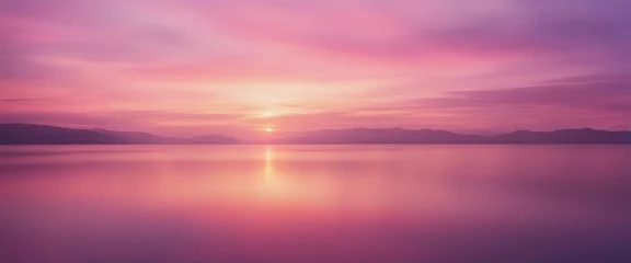 Foto op Canvas A soft canvas of watercolor washes blending pink, purple, and yellow, reminiscent of a gentle sunrise © vanAmsen