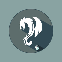 New Year card with 2024 year of the dragon! Chinese horoscope symbol. Dragon logo