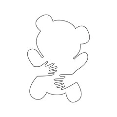 Teddy bear one line. Vector drawing.
