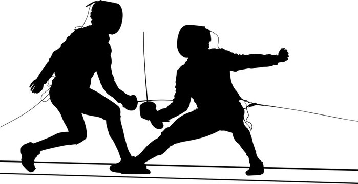 duelo, vector, ilutracion, esgrima