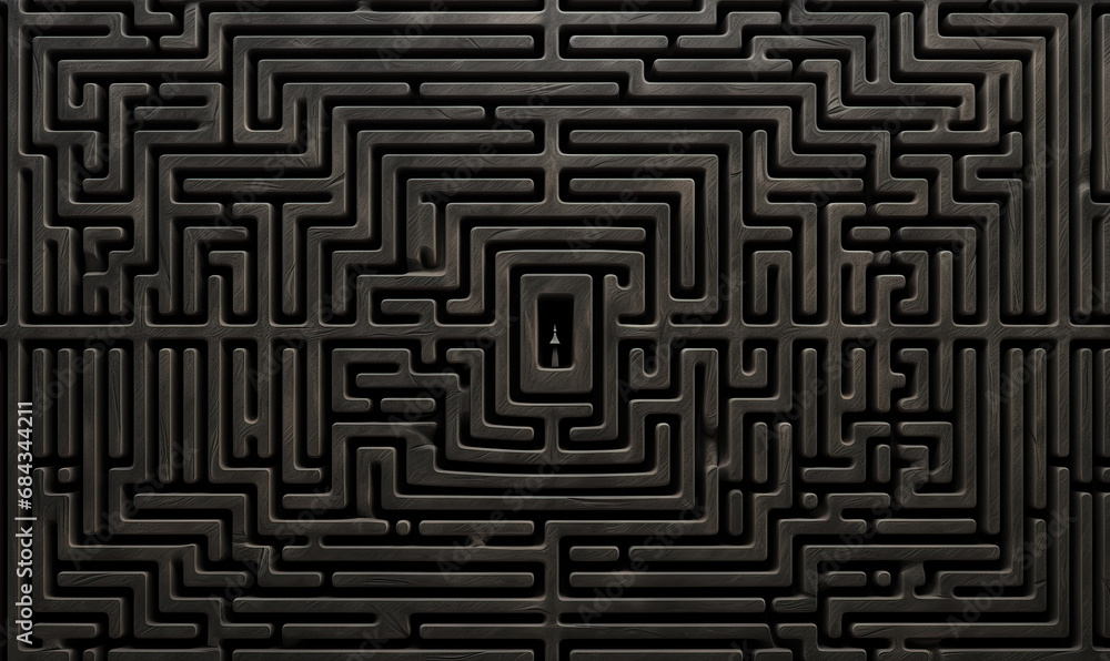 Poster abstract structural background with dark labyrinth.