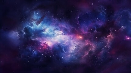 closeup galaxy star field blue purple nebula young view sky auburn colors wall far space marine empty clown floating